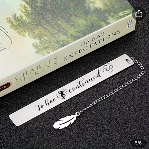 Silver Bee Bookmark with Chain - Picture 2 of 2